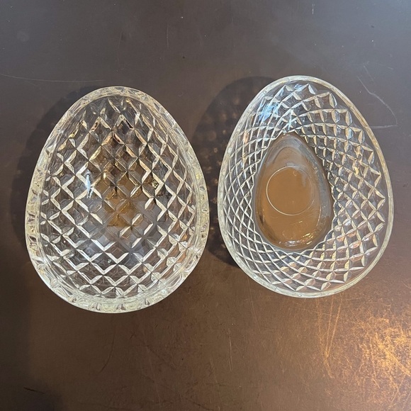 Vintage Clear Diamond Point Block Glass Egg - Picture 9 of 10